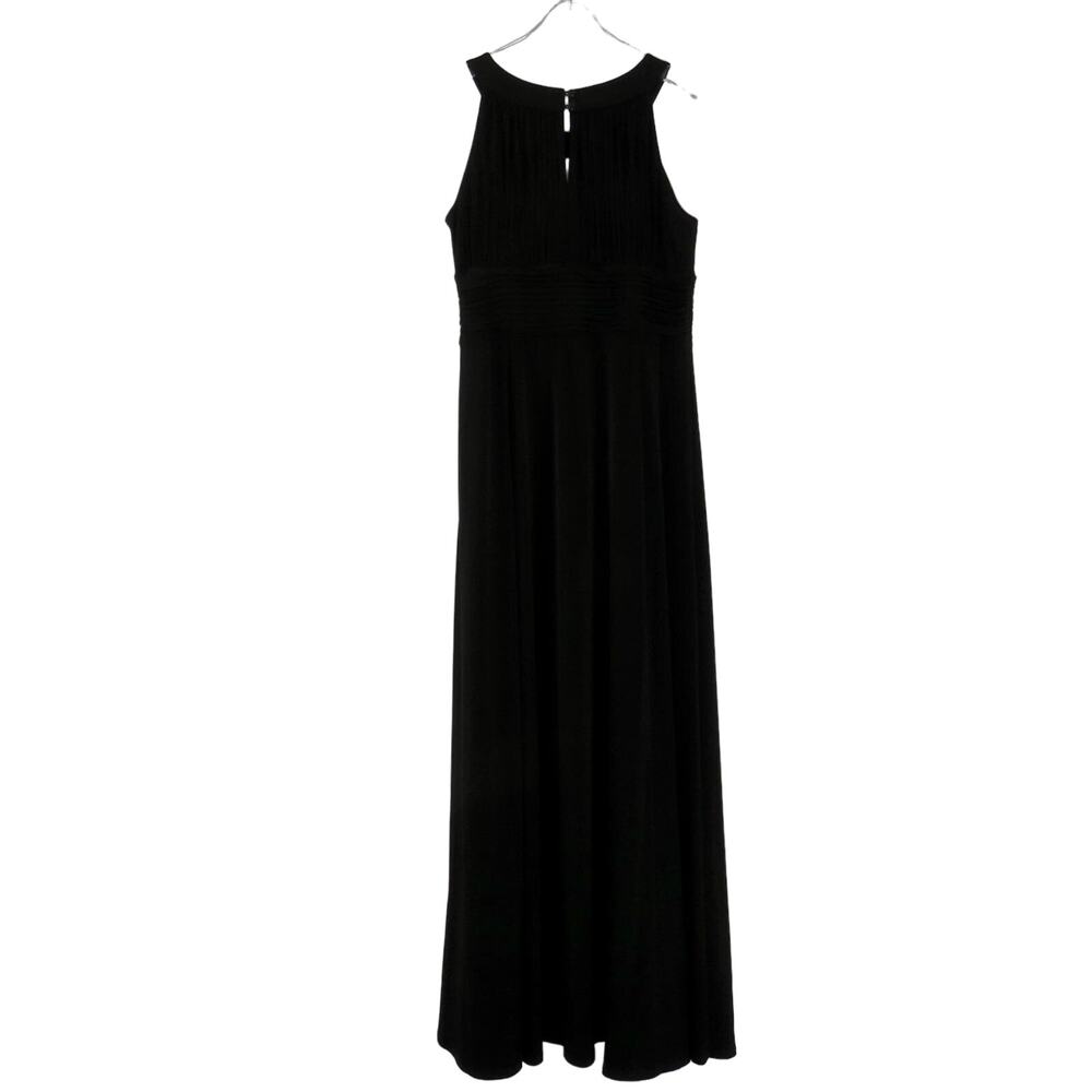 Sangria Black Halter Neck Sleeveless Maxi Dress Size 14 XL Formal Evening Gown - Picture 4 of 6